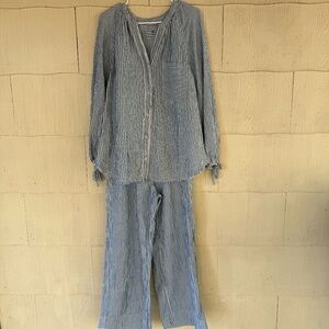 Aerie Daybreak Button Down and Trouser Set